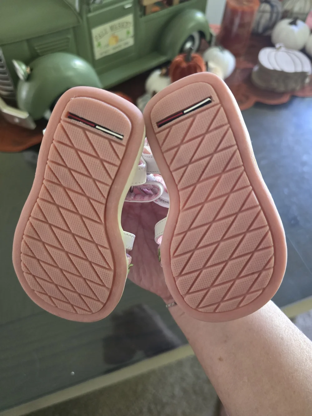 Children's Floral Sandals - White & Pink and Purple